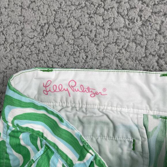 Lilly Pulitzer Chipper Bermuda Shorts Blue Green Size 6 Golf Chino - Picture 3 of 9